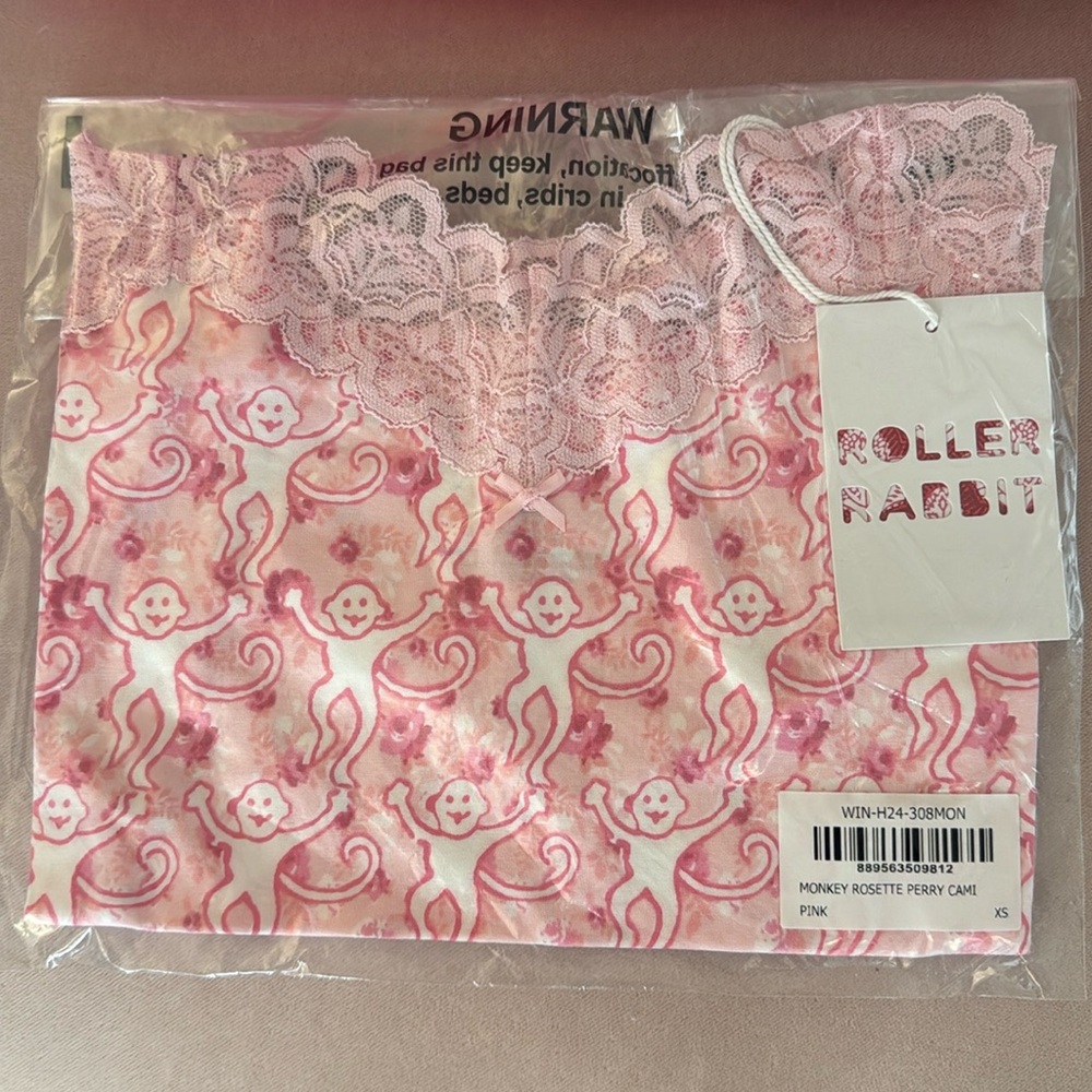 Roller Rabbit Monkey Rosette Perry Cami XS NWT